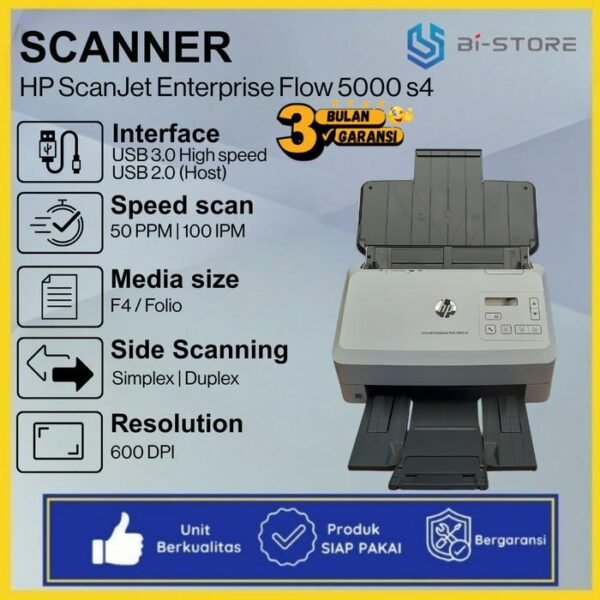 Scanner Folio F4 HP Scanjet Enterprise Flow 5000 S4 High Speed