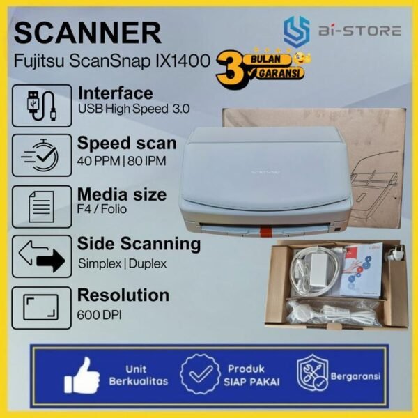 Scanner Folio F4 Fujitsu Scansnap IX1400