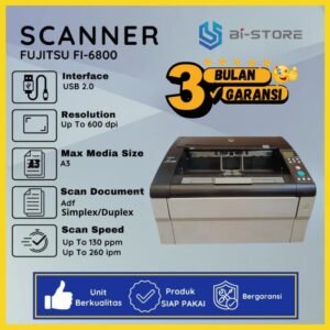 Fujitsu Scanner A3 Fi-6800 premium high speed dengan ADF 500 lembar