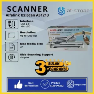 Scanner Portable Alfalink IzziScan AS1213 – Scanner Cepat, Ringkas, dan Praktis Lengkap dengan docking