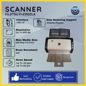 Scanner F4 Fujitsu Fi-6130ZLA dengan duplex otomatis dan ADF 50 lembar