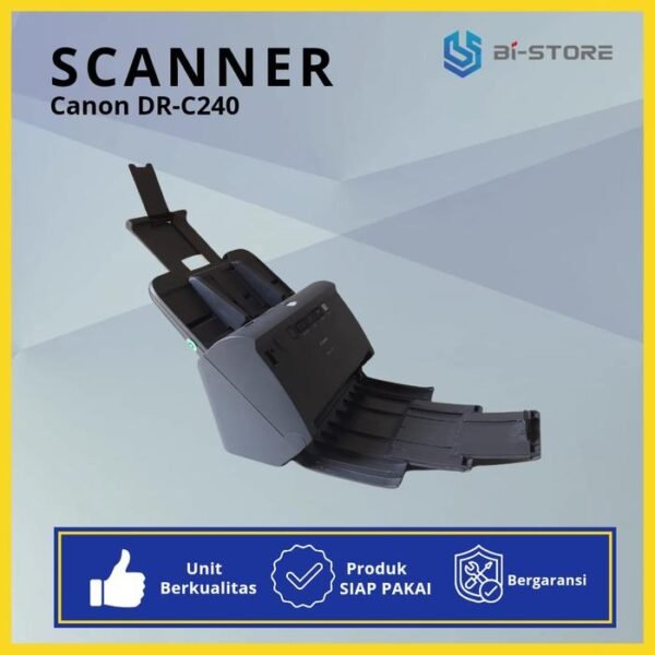 Scanner Folio Canon DR-C240 dengan ADF 60 lembar dan kecepatan 45 ppm