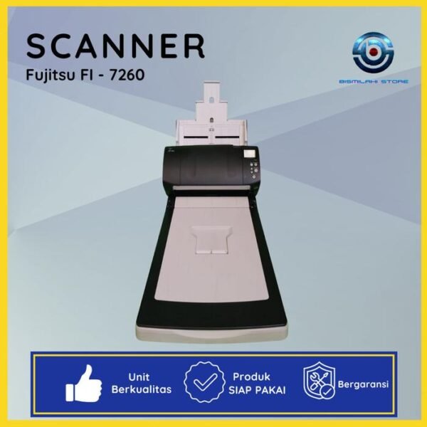 Fujitsu Fi-7260 – Scanner Dokumen ADF + Flatbed, Siap Pakai & Normal - Gambar 2