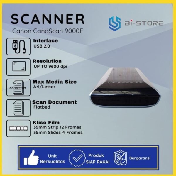 Scanner Canon CanoScan 9000F dengan resolusi 9600 dpi untuk foto, film, dan dokumen