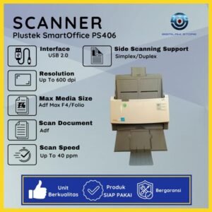Scanner F4 Plustek Smart Office PS406 Hanya Bisa Scan Simplex Hingga 40 PPM