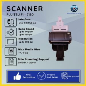 Scanner Fujitsu Fi-7180 untuk spare part dengan komponen normal dan minus mainboard