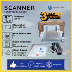 Scanner A3 Fujitsu FI-5530C2 mendukung ukuran A3 dan F4 dengan kecepatan tinggi
