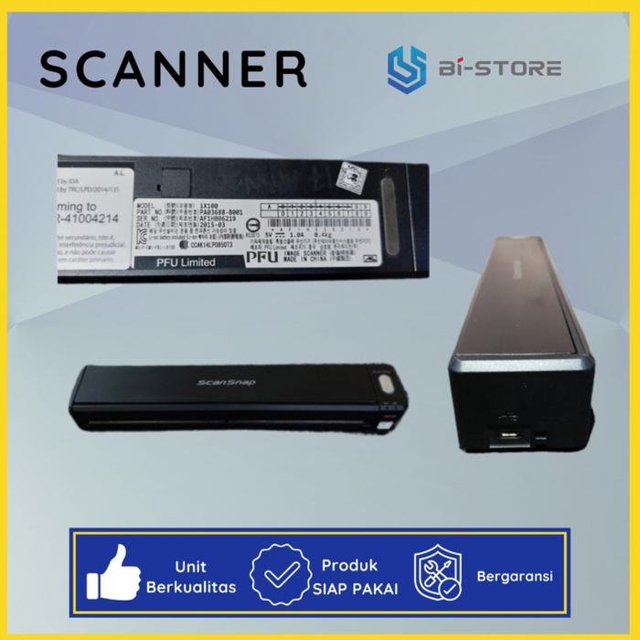 Scanner F4 Portable Fujitsu ScanSnap IX100 dengan koneksi WiFi untuk scan ke HP