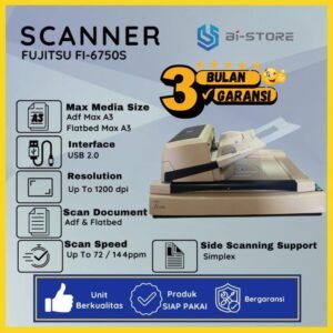Scanner A3 Fujitsu Fi-6750S high speed hingga 72 ppm dengan ADF 200 lembar