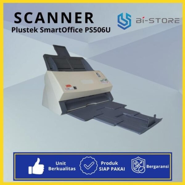 Scanner F4 Plustek SmartOffice PS506U berkecepatan tinggi dengan fitur duplex otomatis dan ADF besar