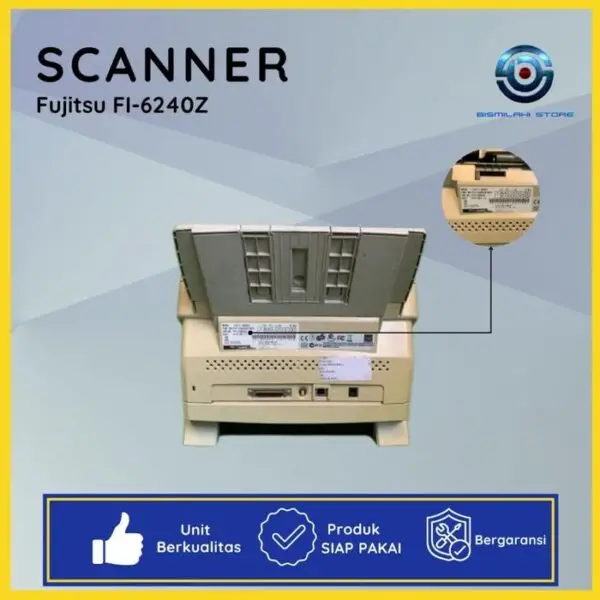 Scanner F4 Fujitsu Fi-6240Z high speed dengan duplex otomatis dan ADF 50 lembar