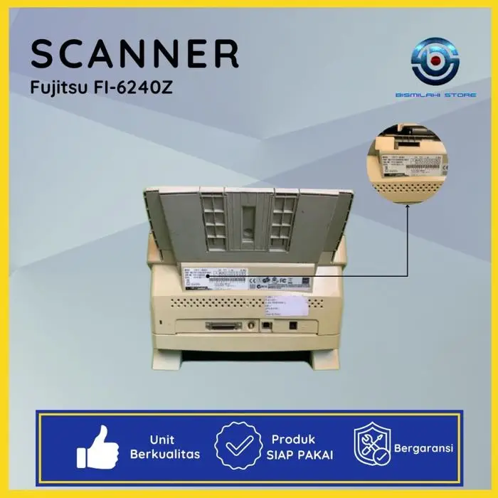 Scanner F4 Fujitsu Fi-6240Z high speed dengan duplex otomatis dan ADF 50 lembar