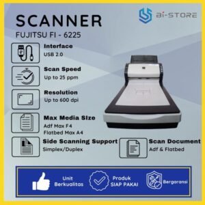 Scanner Fujitsu Fi-6225 berkecepatan tinggi dengan fitur duplex dan flatbed