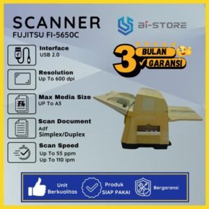 Scanner A3 Fujitsu Fi-5650C berkecepatan 55 ppm dalam kondisi normal