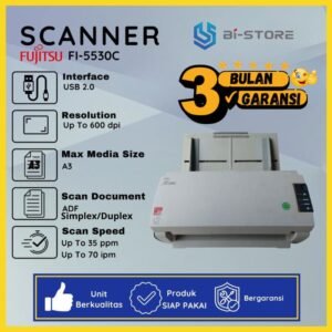 Scanner A3 Fujitsu FI-5530C dengan kecepatan 50 ppm dan fitur duplex otomatis