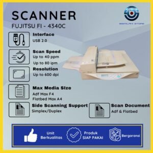 Scanner Fujitsu Fi-4340C Folio Duplex Otomatis dengan Resolusi 600 dpi