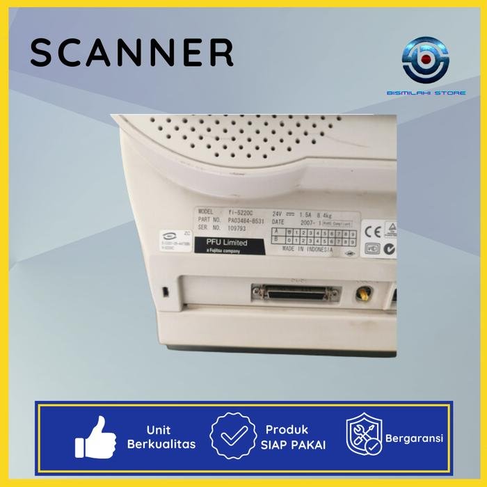 Scanner Fujitsu fi-5220C mendukung ukuran F4 Legal dengan fitur duplex dan flatbed A4