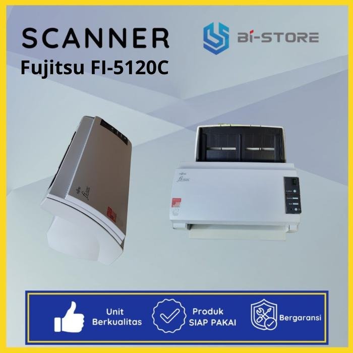 Scanner Fujitsu Fi-5120C mendukung ukuran F4 Legal dengan kecepatan 24 ppm dan fitur duplex otomatis