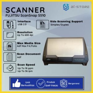 Scanner F4 Fujitsu ScanSnap S510 mampu memindai dokumen ukuran Legal Folio
