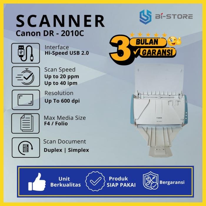Scanner F4 Folio Canon DR-2010C bisa scan bolak balik
