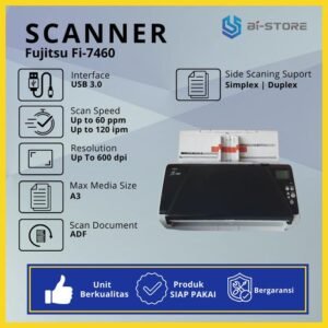 Scanner A3 Fujitsu Fi-7460 berkecepatan tinggi dengan fitur duplex otomatis