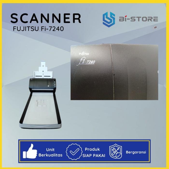 Scanner Folio Fujitsu Fi-7240 siap pakai dengan ADF 80 lembar dan kecepatan 40 ppm
