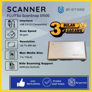 Scanner Fujitsu ScanSnap S1500 mendukung ukuran F4 Legal dengan fitur duplex otomatis