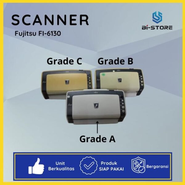 Scanner Fujitsu FI-6130 mendukung ukuran F4 Legal dengan fitur duplex otomatis
