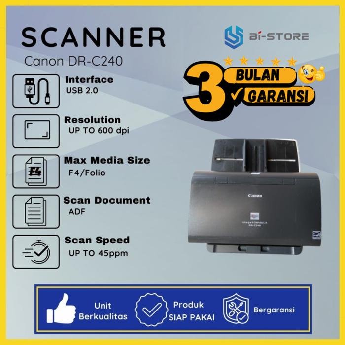 Canon DR-C240 scanner folio dengan tray input custom