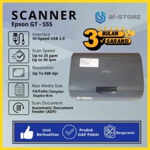 Scanner Epson GT-S55 kecepatan tinggi 25 PPM dengan ADF 75 lembar untuk dokumen F4