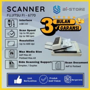 Scanner A3 Fujitsu Fi-6770 kecepatan tinggi hingga 90 lembar per menit