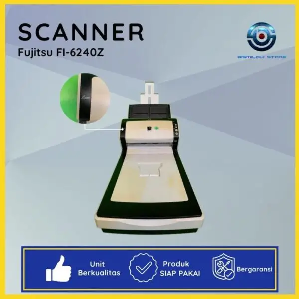 Scanner F4 Fujitsu Fi-6240Z high speed dengan duplex otomatis dan ADF 50 lembar