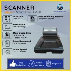 Scanner F4 Plustek SmartOffice PL2550 flatbed dan ADF berkecepatan tinggi untuk dokumen profesional