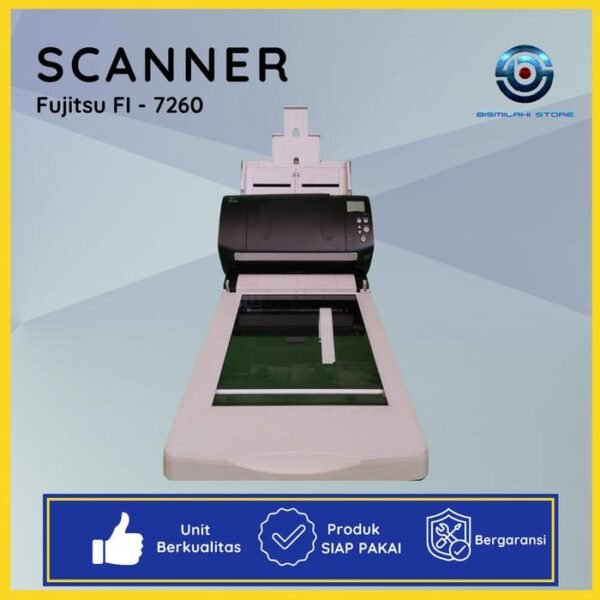 Scanner Folio Fujitsu Fi-7260 high speed dengan ADF 80 lembar dan flatbed