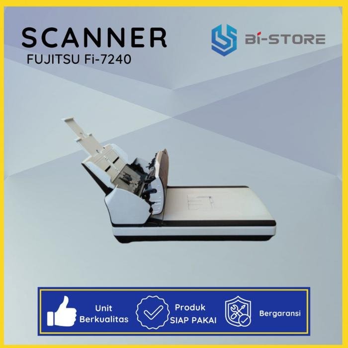 Scanner Folio Fujitsu Fi-7240 siap pakai dengan ADF 80 lembar dan kecepatan 40 ppm