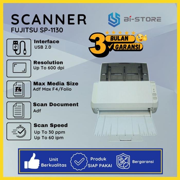 Scanner Fujitsu SP-1130 berkecepatan tinggi dengan dukungan dokumen F4