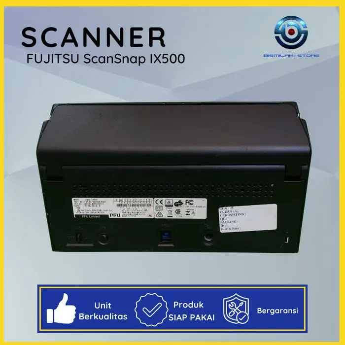 Scanner Folio F4 Fujitsu ScanSnap iX500 dengan koneksi Wi-Fi dan ADF 50 lembar