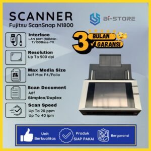 Scanner F4 Fujitsu ScanSnap N1800 touchscreen dan koneksi jaringan LAN