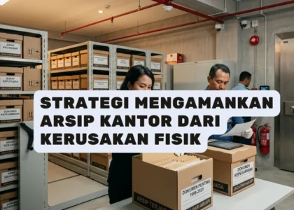 Ilustrasi alur kerja paperless di kantor dengan sistem pengarsipan digital terorganisi