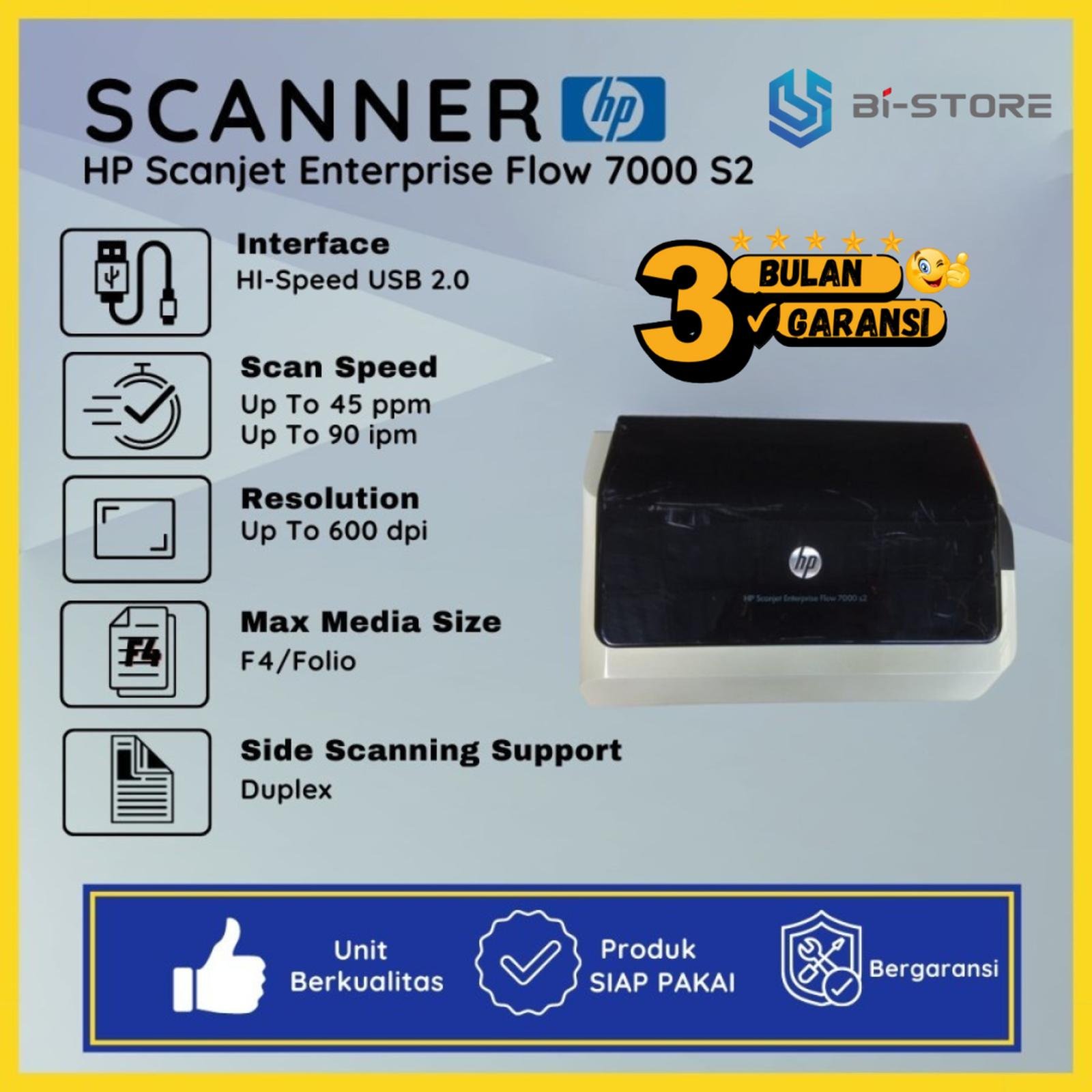 ual Scanner HP ScanJet Enterprise Flow 7000 s2 Folio