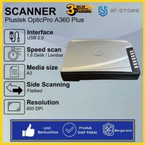 Jual Scanner Plustek OpticPro A360 Plus – Scanner A3 Flatbed